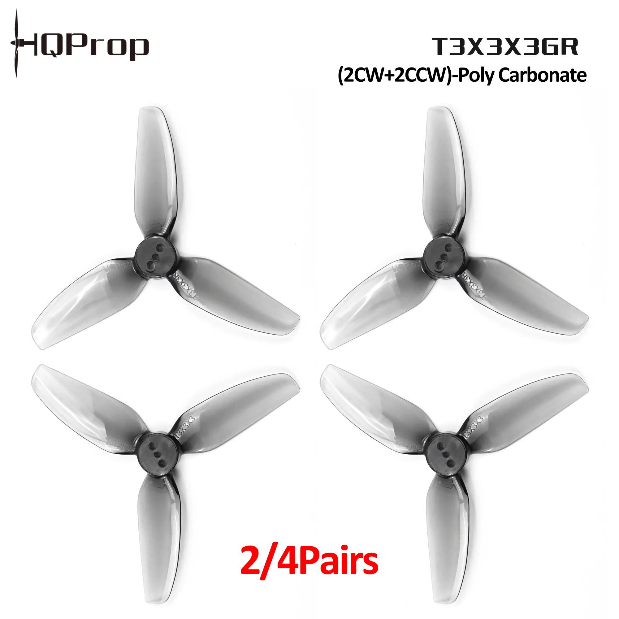 Fpv Drone Propeller - 2/4 Pasang Baling-baling HQProp T3X3X3GR, 3